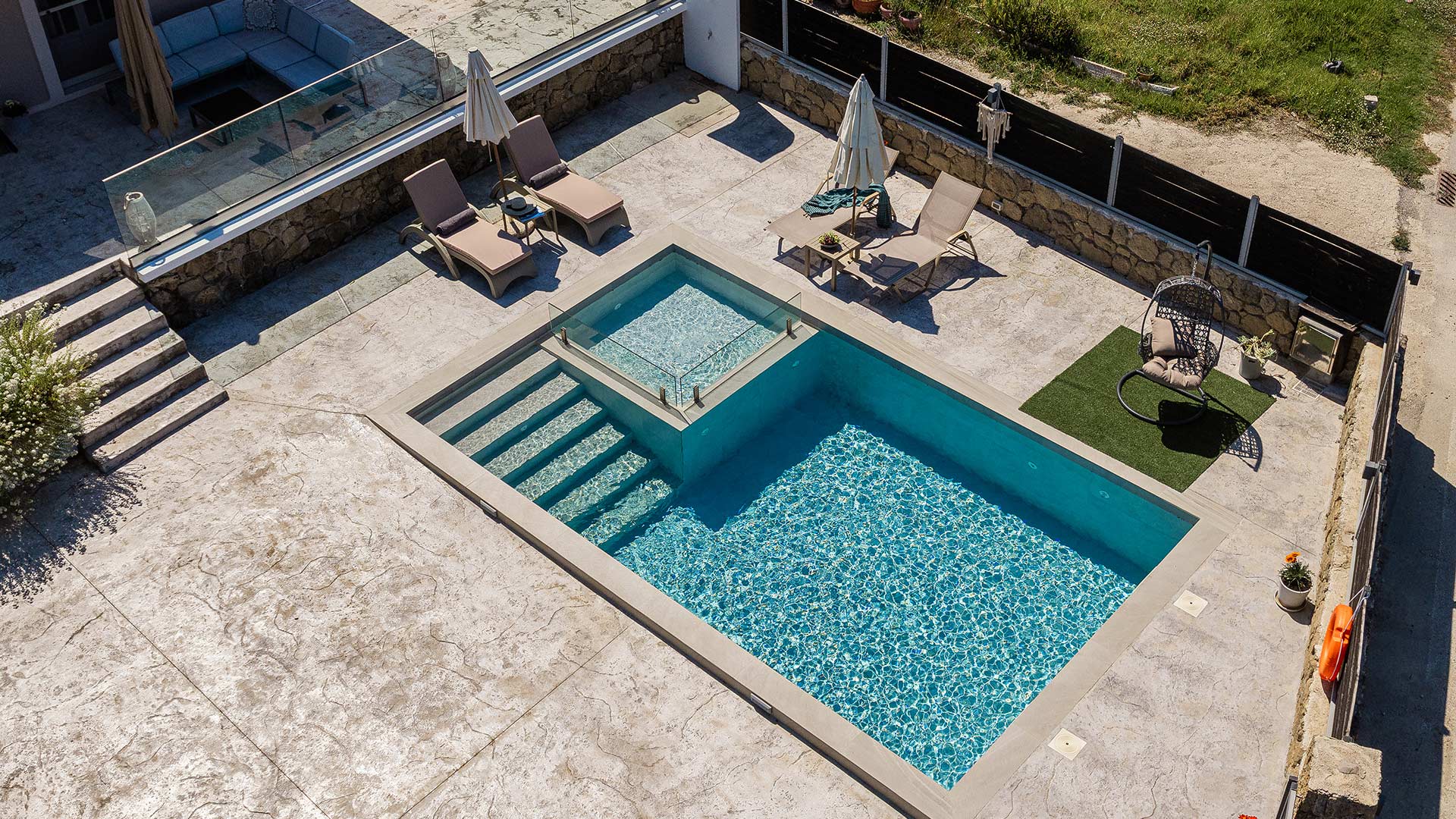 Aerial view of the villa